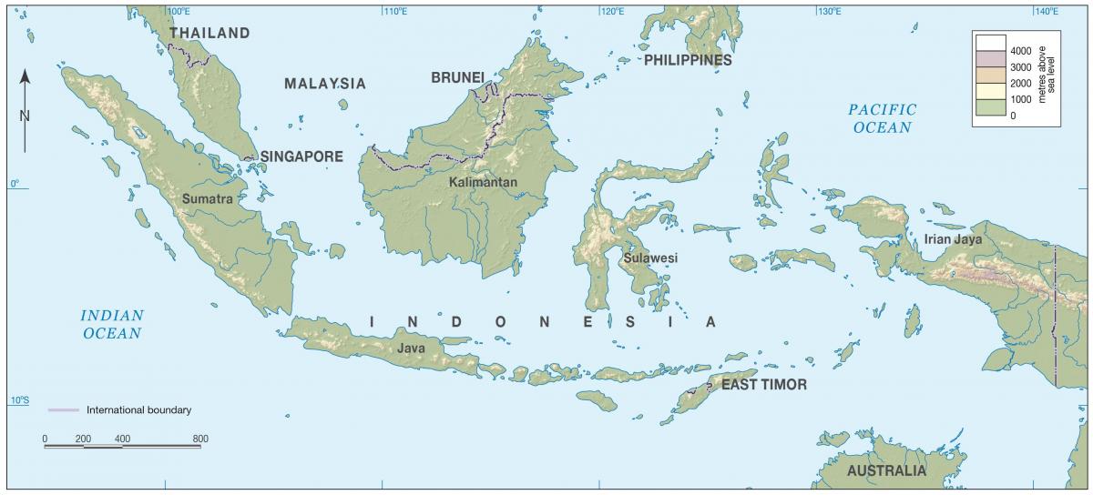 خريطة ارتفاع إندونيسيا