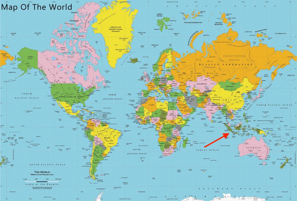 إندونيسيا الموقع على خريطة العالم